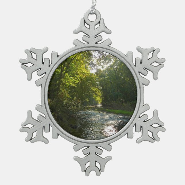 Little Patuxent River von Savage Park Schneeflocken Zinn-Ornament (Vorderseite)