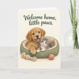Little Paws Willkommen zu Hause Tier Adoption Karte