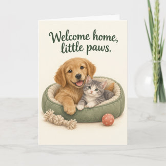 Little Paws Willkommen zu Hause Tier Adoption Karte