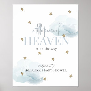 Little Peace Heaven Blue Boy Baby Dusche Empfang Poster