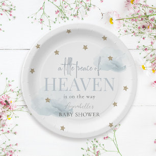 Little Peace of Heaven Blue Boy Baby Shower Pappteller