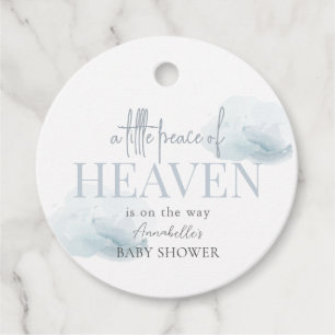 Little Peace of Heaven Blue Cloud Boy Baby Shower Geschenkanhänger