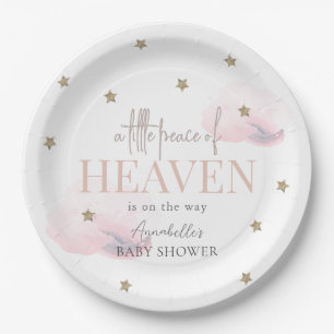 Little Peace of Heaven Pink Girl Baby Shower Pappteller