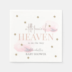 Little Peace of Heaven Pink Girl Baby Shower Serviette
