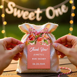 Little Peach Floral Baby Shower Geschenkanhänger