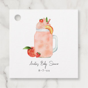 Little Peach Fruit Smoothie Girl Babydusche Geschenkanhänger