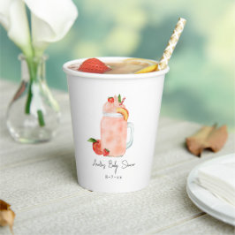 Little Peach Fruit Smoothie Girl Babydusche Pappbecher