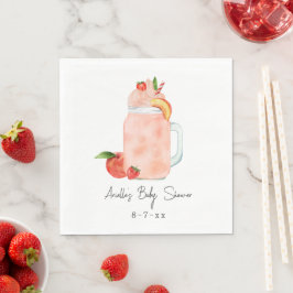 Little Peach Fruit Smoothie Girl Babydusche Serviette