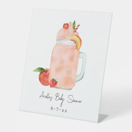 Little Peach Fruit Smoothie Girl Babydusche Sockelschild
