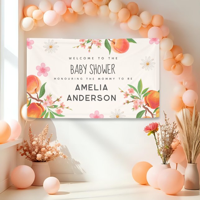 Little Peach On The Way Baby Shower Welcome Sign Banner (Von Creator hochgeladen)
