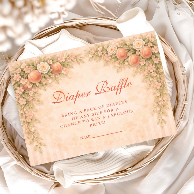 Little Peach on the Way Diapper Raffle Begleitkarte (Von Creator hochgeladen)
