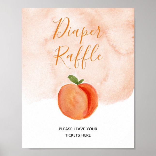 Little Peach Summer Diaper Raffle Sign Poster (Vorne)