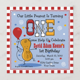 Little Peanut 1. Geburtstag Party Einladung