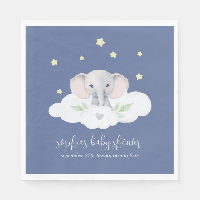 Little Peanut Baby Dusche Blue Elephant Napkins Serviette (Vorderseite)