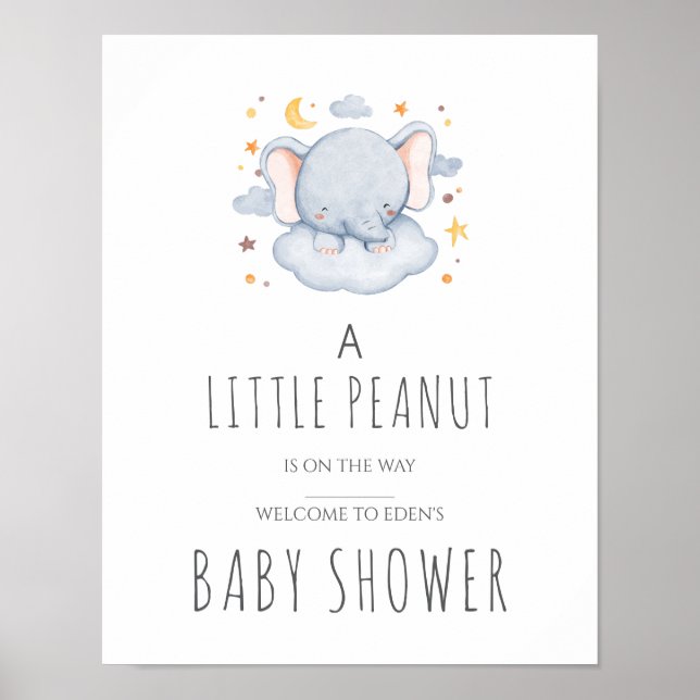Little Peanut Baby Shower Sign - Boy Poster (Vorne)