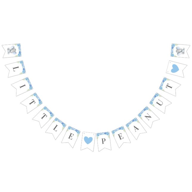 Little Peanut Boy Blue Elephant Dusche Sprinkle Wimpelkette (Alle)