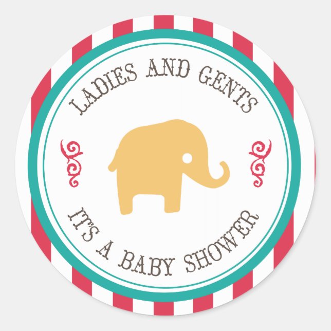 Little Peanut Circus Baby Shower Stickers (Vorderseite)