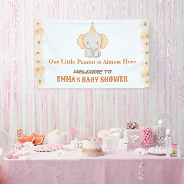 Little Peanut Dreams - Elephant Baby Shower Banner (Party)