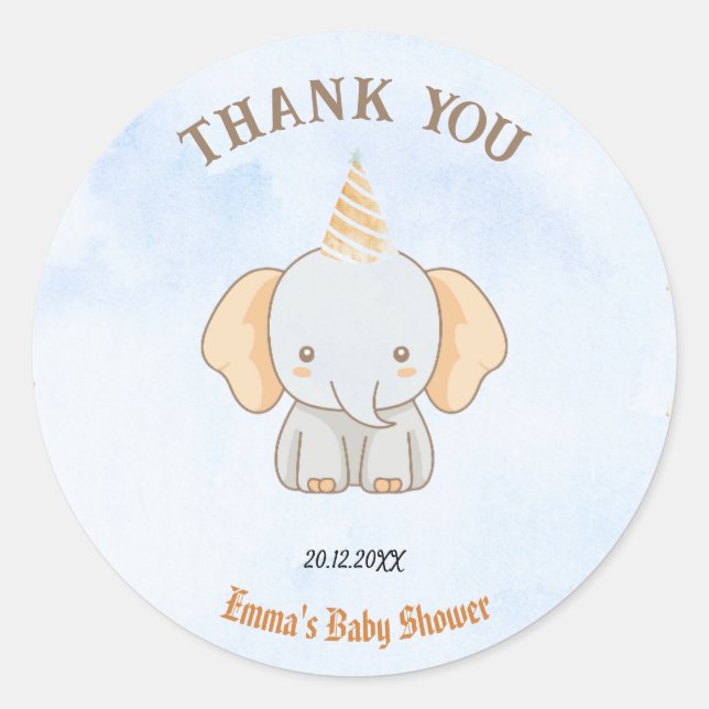 Little Peanut Dreams - Elephant Baby Shower Runder Aufkleber (Vorderseite)