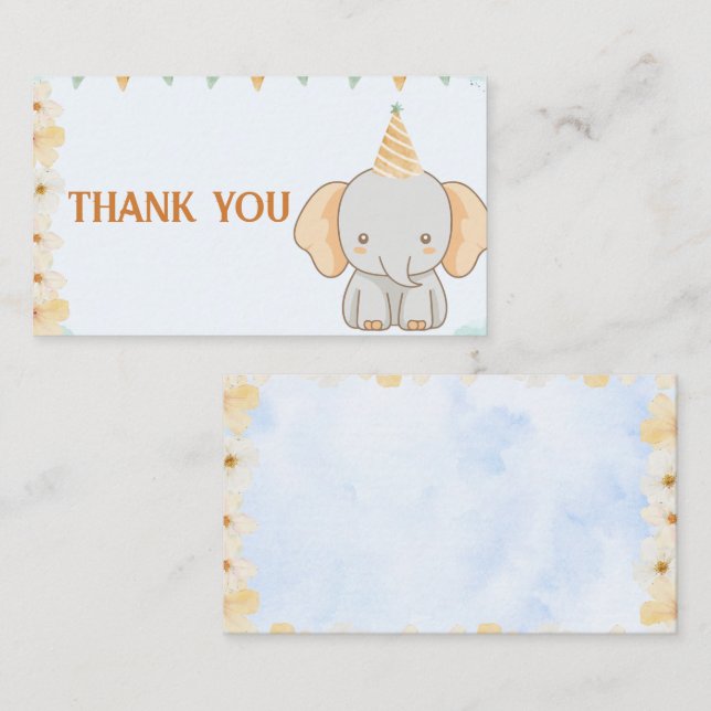 Little Peanut Dreams Elephant Dankeschön Card Begleitkarte (Vorne/Hinten)