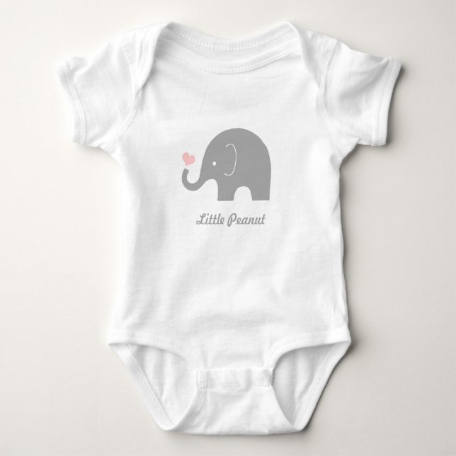 Little Peanut Elephant Baby Bodysuit, rosa Herz Strampler (Vorderseite)