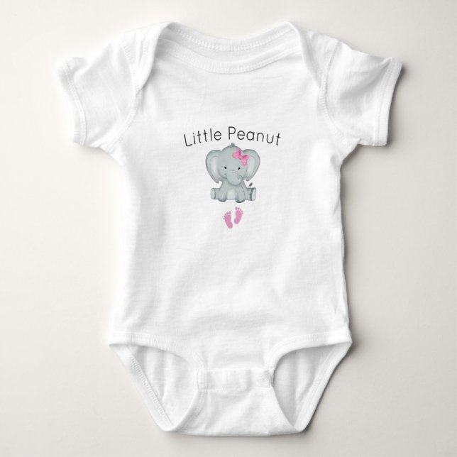 Little Peanut Elephant, Baby Girl Liebling Baby Strampler (Vorderseite)