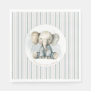 Little Peanut Elephant Blue Striping Baby Dusche Serviette