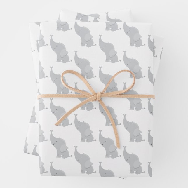 "Little Peanut" Elephant Gift Wrap Geschenkpapier Set (Beispiel)