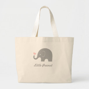 Little Peanut Elephant Tote Bag, rosa Herz Jumbo Stoffbeutel