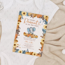 Little Peanut - Fall Elephant Pumpkin Baby Dusche