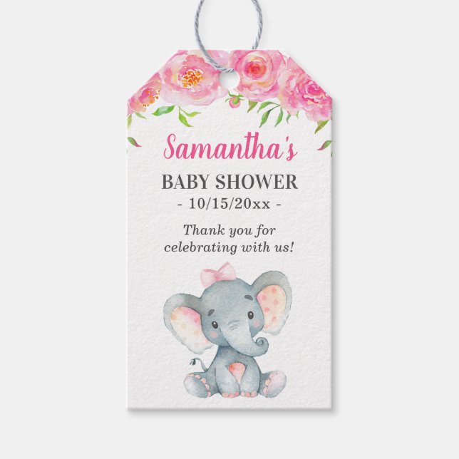 Little Peanut Pink Elephant Baby Girl Duwer Gefall Geschenkanhänger (Vorderseite)