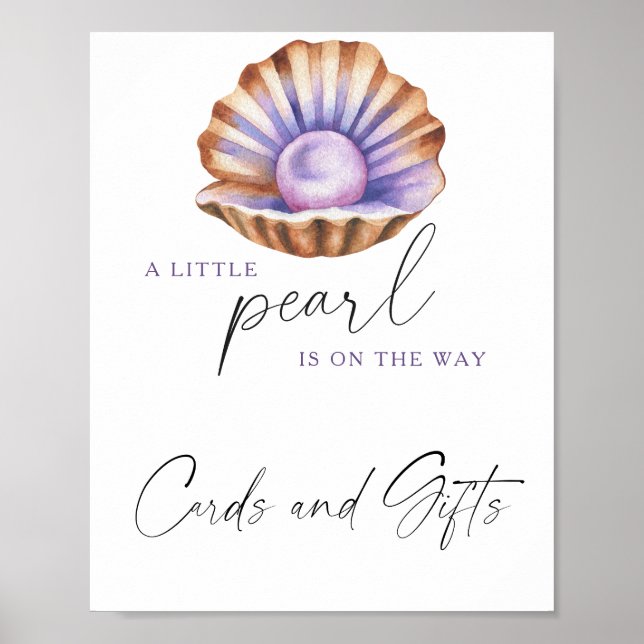 Little Pearl baby shower Cards and gifts Poster (Vorne)