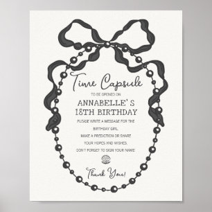 Little Pearl Black Coquette Bow Bday Time Kapsel Poster
