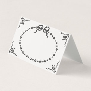 Little Pearl Black Coquette Bow Table Platzkarte