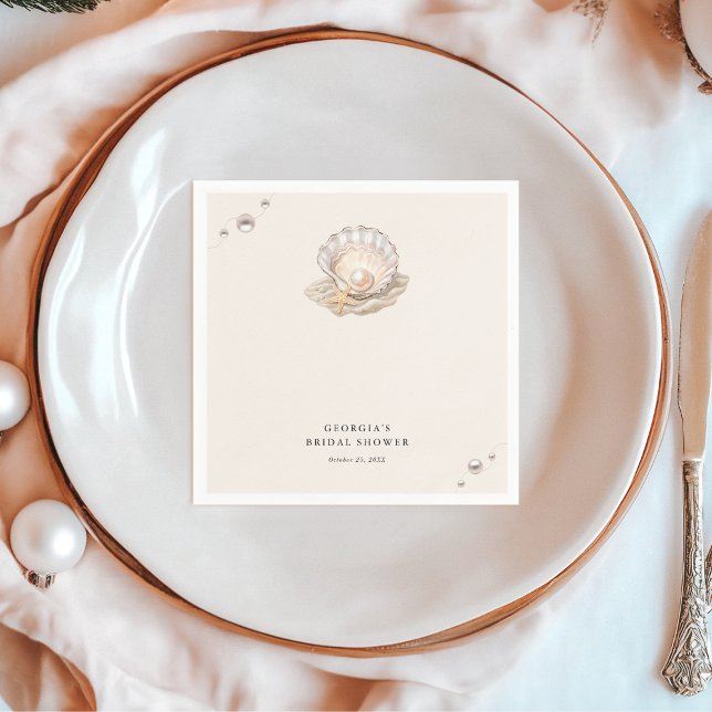 Little Pearl Ocean Beach Seashell Girl Babydusche Serviette (Von Creator hochgeladen)