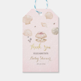 Little Pearl Seashells Dots Baby Shower Geschenkanhänger