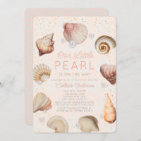 Little Pearl Seashells Pink Girl Baby Dusche