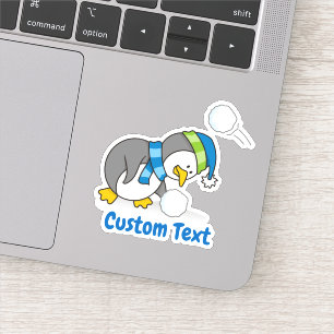 Little penguin getting a snow aufkleber