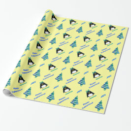 Little Penguin | Individuelle Name Weihnachtsgesch Geschenkpapier