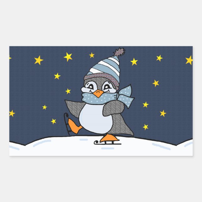 Little Penguin Rechteckiger Aufkleber (Vorderseite)