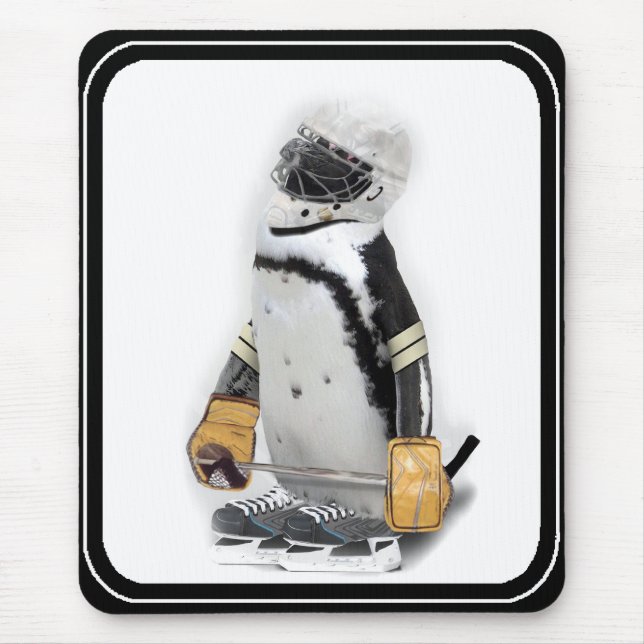 Little Penguin Wearing Hockey Gear Mousepad (Vorne)