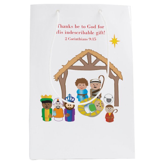 Little People Nativity Mittlere Geschenktüte (Vorderseite)
