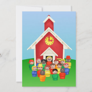 Little People Schoolhouse Feiertagskarte