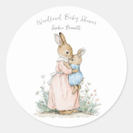 Little Peter Rabbit and Mom Runder Aufkleber