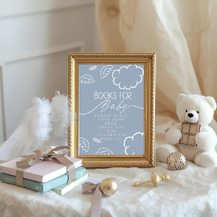 Little Piece of Heaven blaue Bücher für Baby Signi Einladung