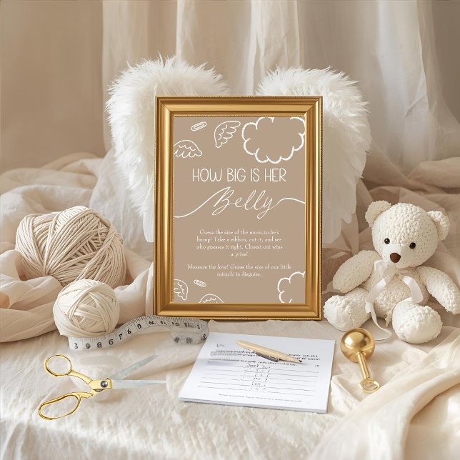 Little Piece of Heaven  How Big Is Her Belly Beige Einladung (Little Piece of Heaven How Big Is Her Belly Beige)