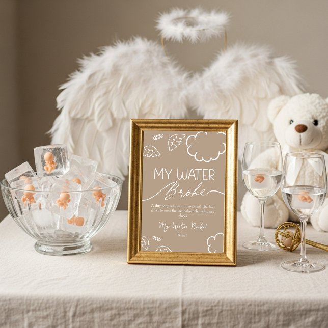 Little Piece of Heaven  My Water Broke Game Beige  Einladung (Little Piece of Heaven My Water Broke Game Beige)