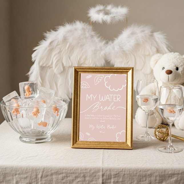 Little Piece of Heaven  My Water Broke Game Pink  Einladung (Little Piece of Heaven My Water Broke Game Pink)