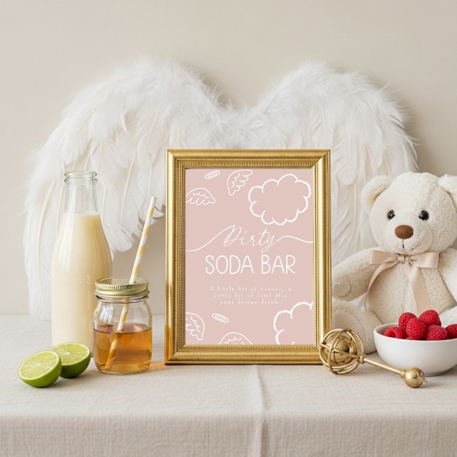 Little Piece of Heaven Pink Dirty Soda Bar Sign Einladung (Little Piece of Heaven Pink Dirty Soda Bar Sign)