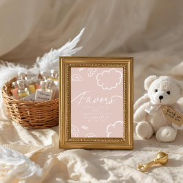 Little Piece of Heaven pink Favors Table Sign card Einladung